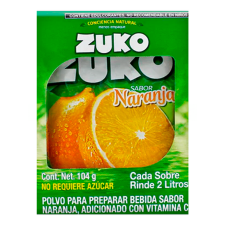 Zuko Bebida Sabor Naranja 13g - Producto de Abarrotes Varios en Super La Bodeguita