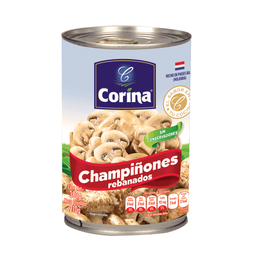 CORINA CHAMPIÑONES REBANADOS 380G                  - Producto de Abarrotes Varios en Super La Bodeguita