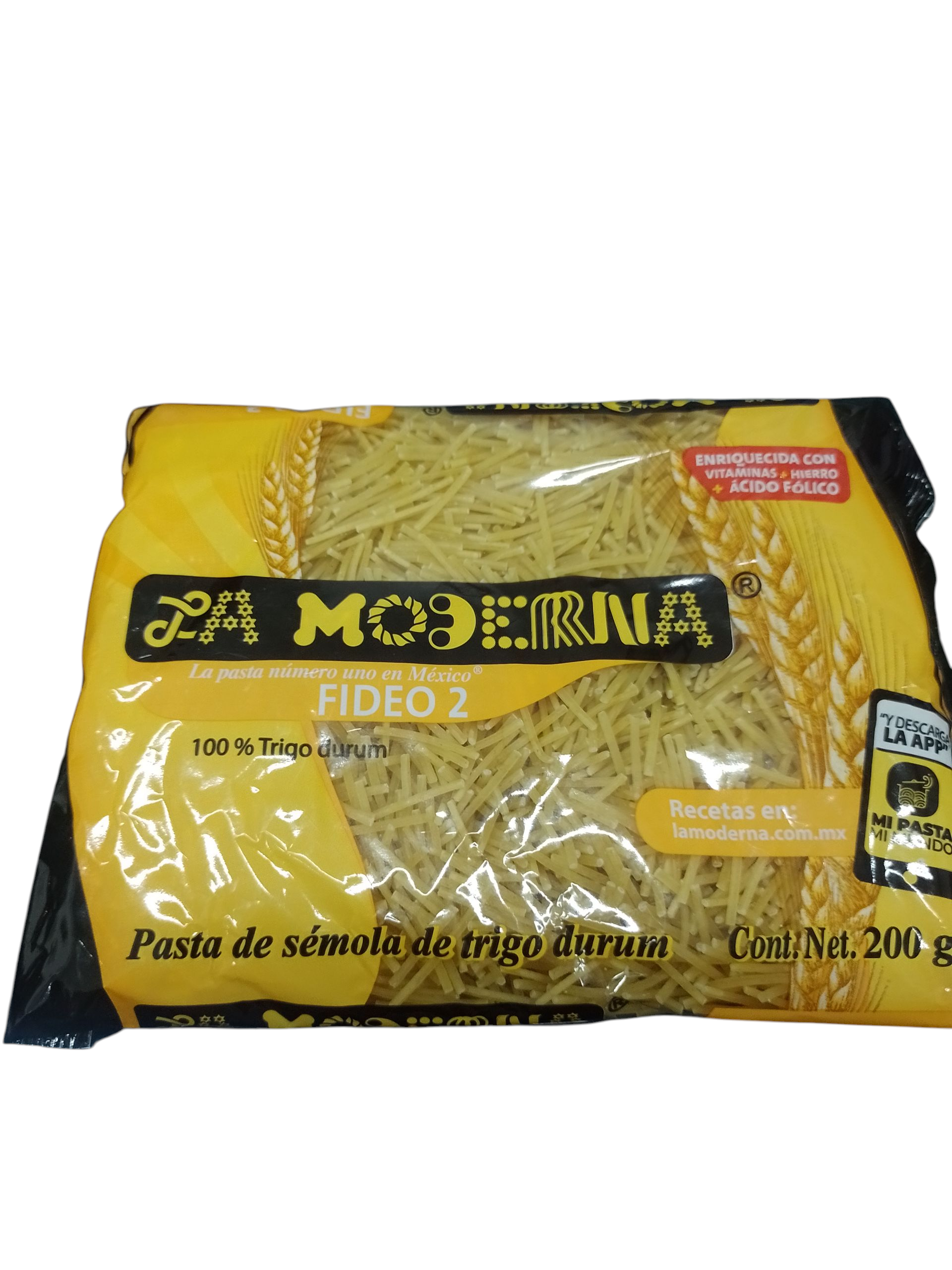 Fideo#2 Pasta La Moderna 200g - Producto de Abarrotes Varios en Super La Bodeguita