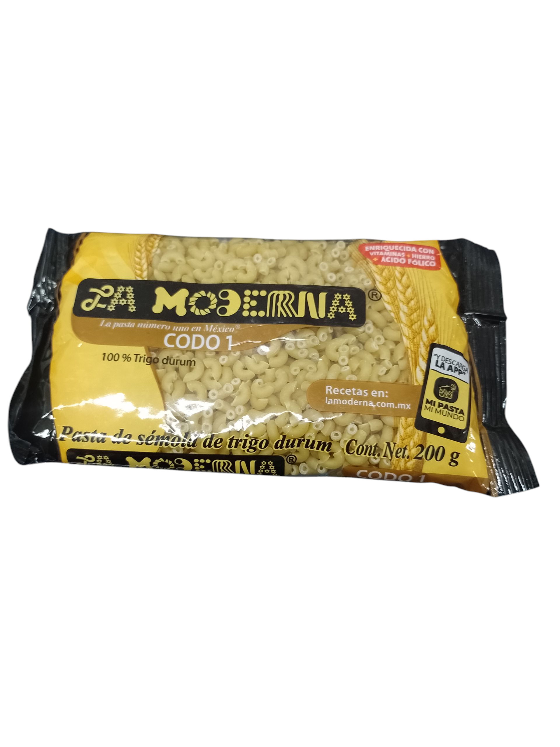 Pasta La Moderna Codo #1 200g - Producto de Abarrotes Varios en Super La Bodeguita