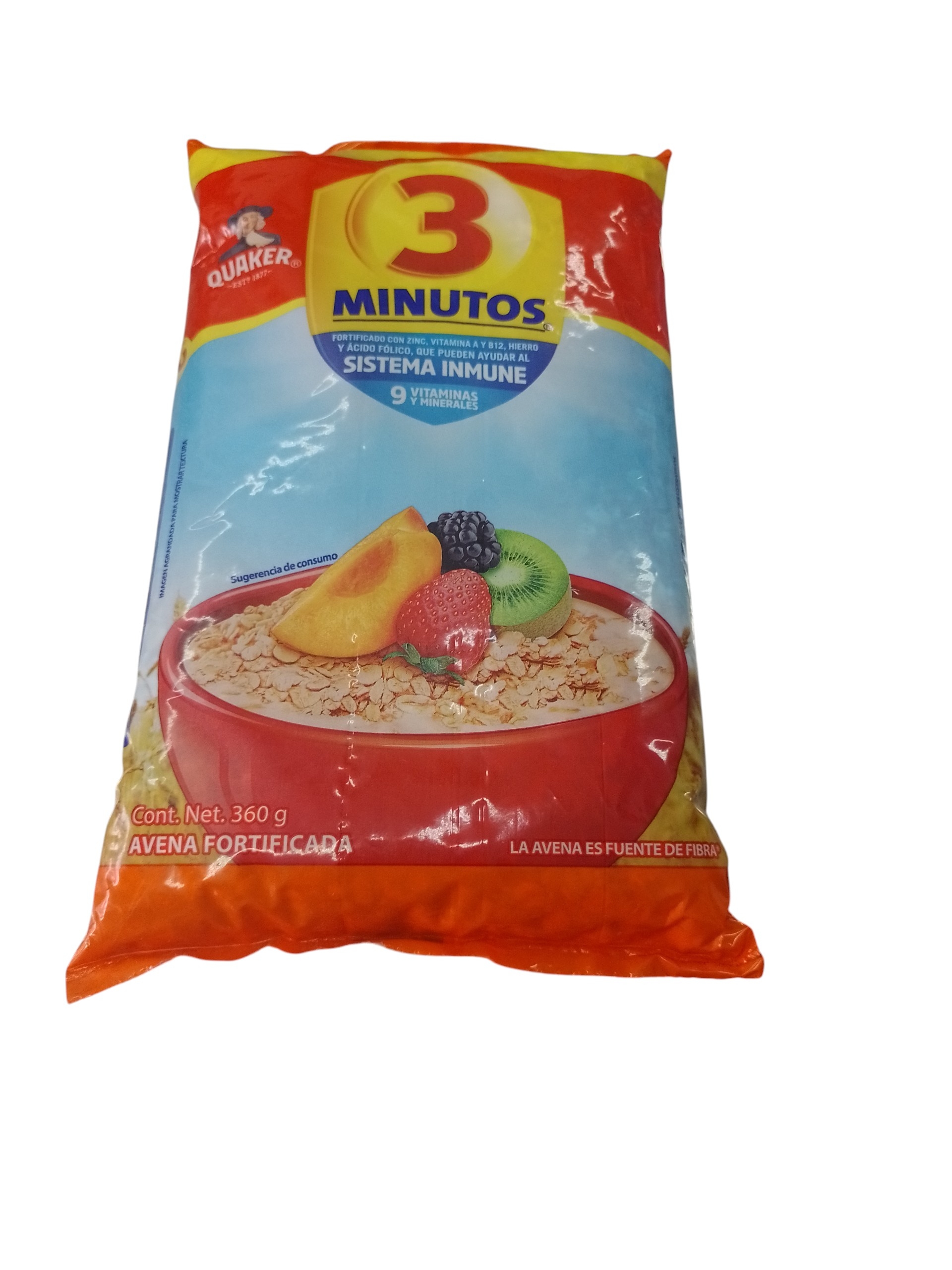 Avena Quaker 3 minutos bolsa 360g - Producto de Abarrotes Varios en Super La Bodeguita