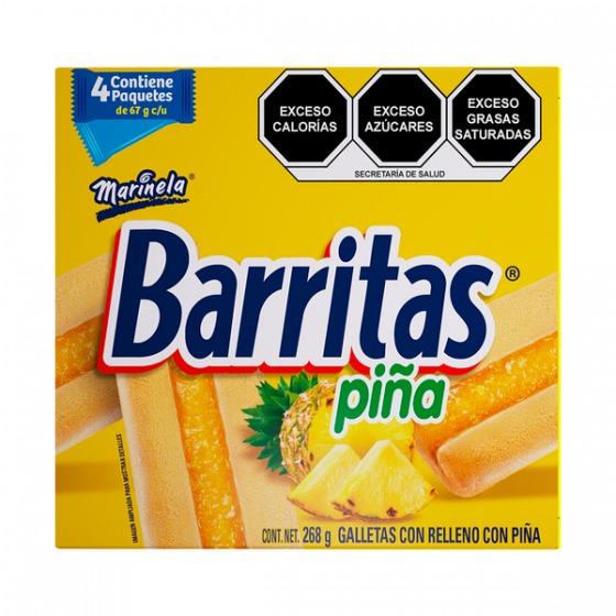 Barritas marinela de piña c/16 - Producto de Abarrotes Varios en Super La Bodeguita